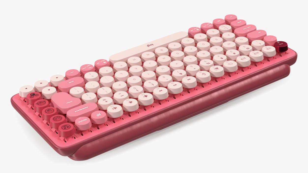 3D Logitech Keyboard with Emoji Keys Pink model