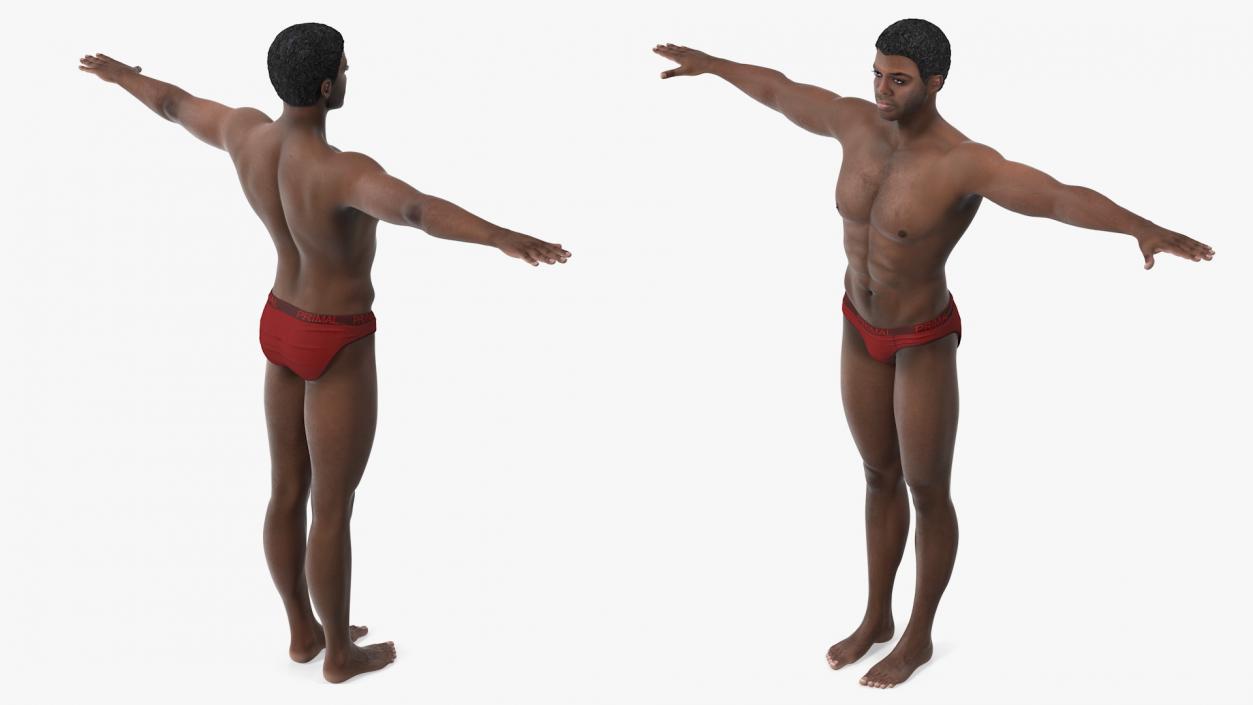 African American Man T Pose 3D