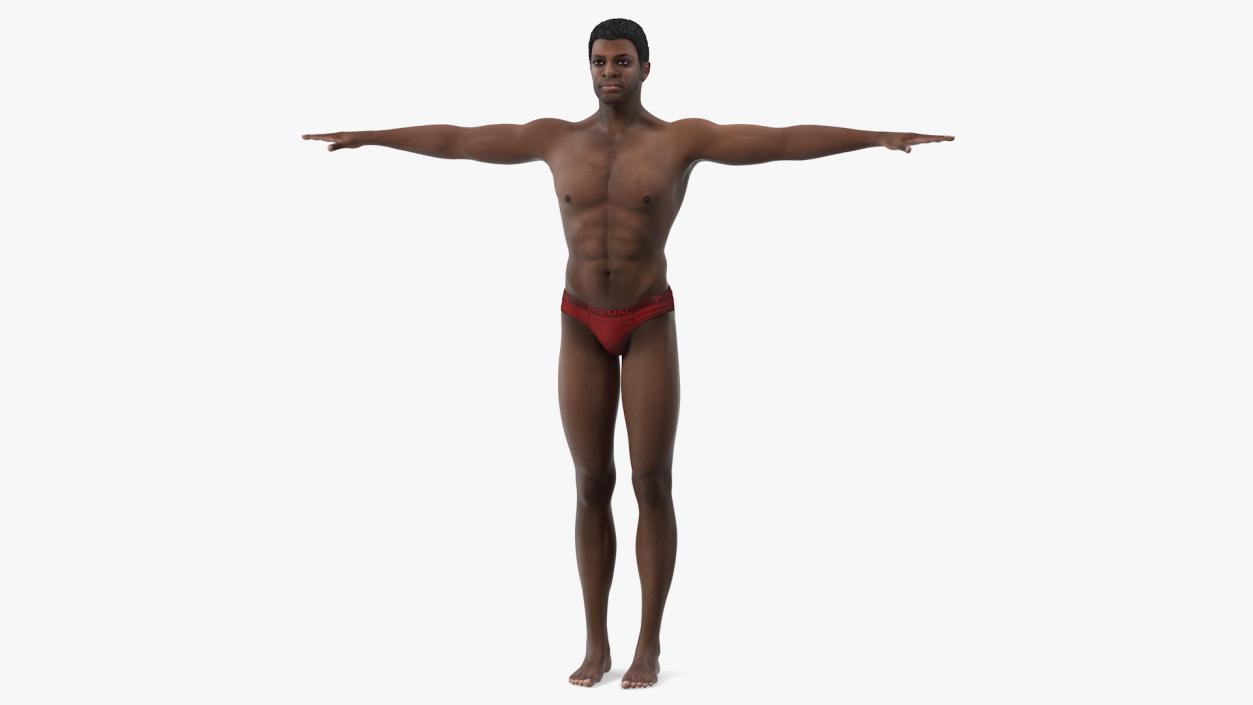 African American Man T Pose 3D