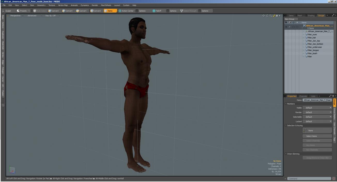 African American Man T Pose 3D