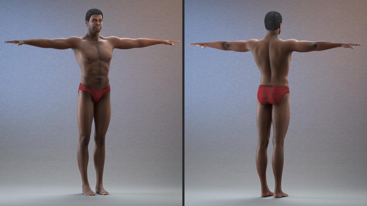 African American Man T Pose 3D