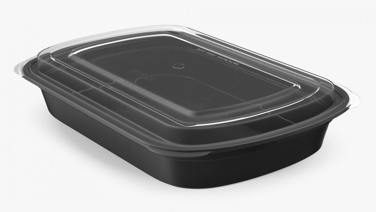 3D model Plastic Takeout Food Container with Clear Lid