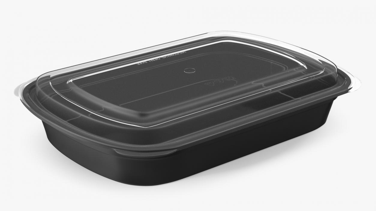 3D model Plastic Takeout Food Container with Clear Lid