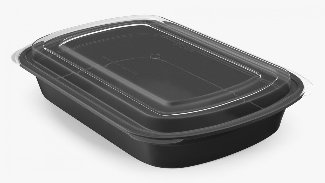 3D model Plastic Takeout Food Container with Clear Lid