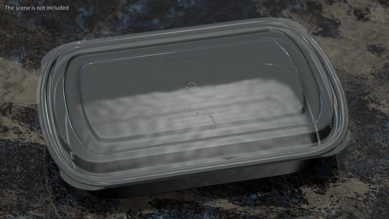 3D model Plastic Takeout Food Container with Clear Lid