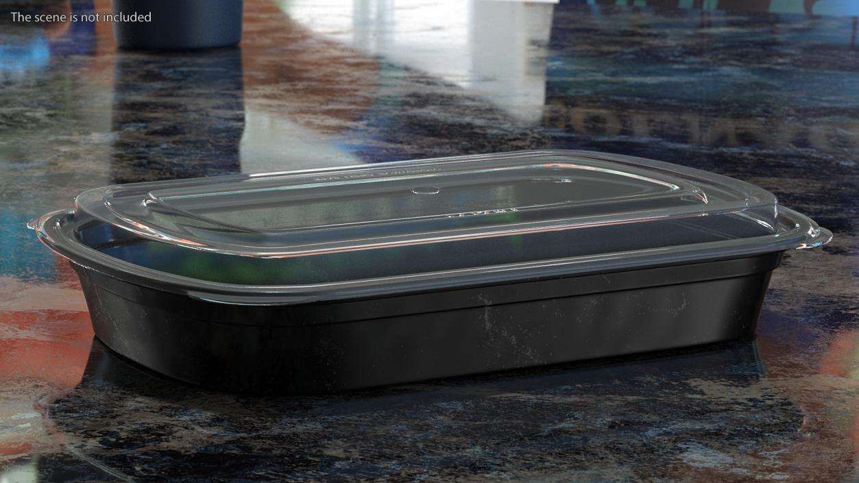 3D model Plastic Takeout Food Container with Clear Lid