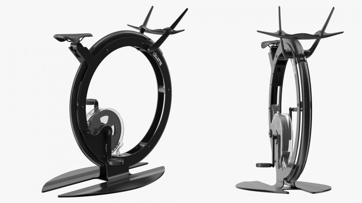 Unicycle Exercise Bike Ciclotte Black Rigged(1) 3D