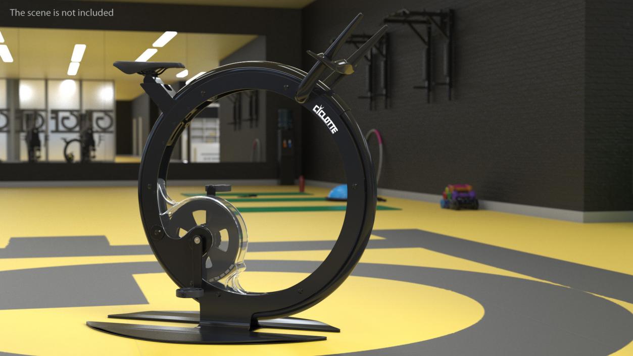 Unicycle Exercise Bike Ciclotte Black Rigged(1) 3D