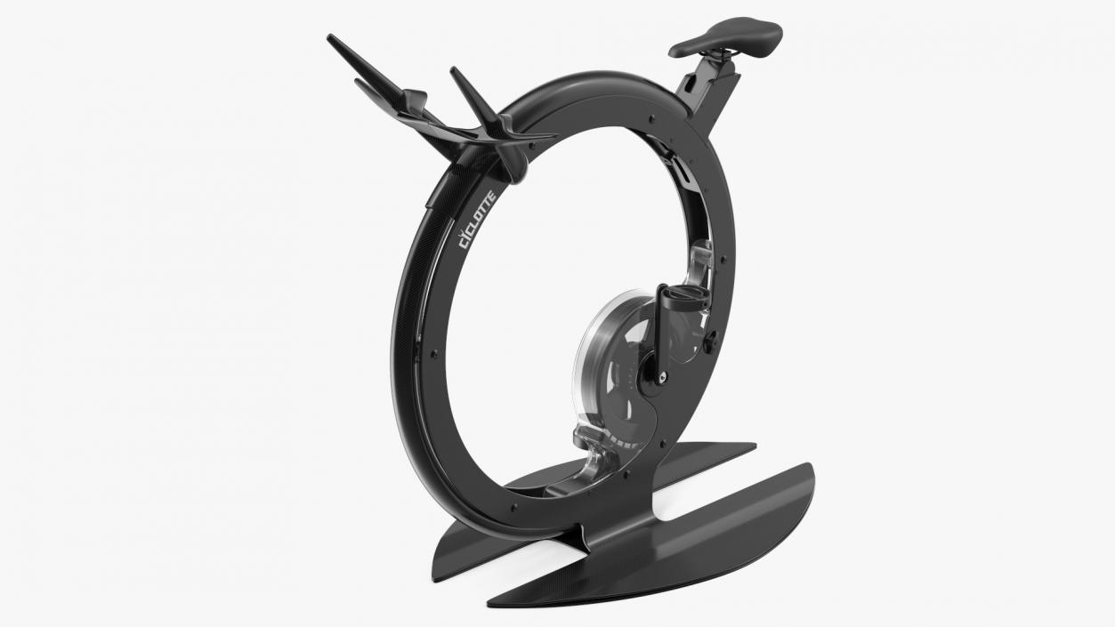 Unicycle Exercise Bike Ciclotte Black Rigged(1) 3D