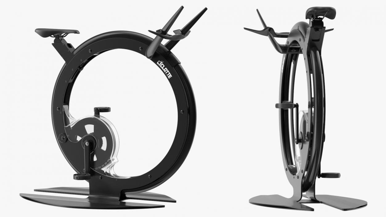 Unicycle Exercise Bike Ciclotte Black Rigged(1) 3D