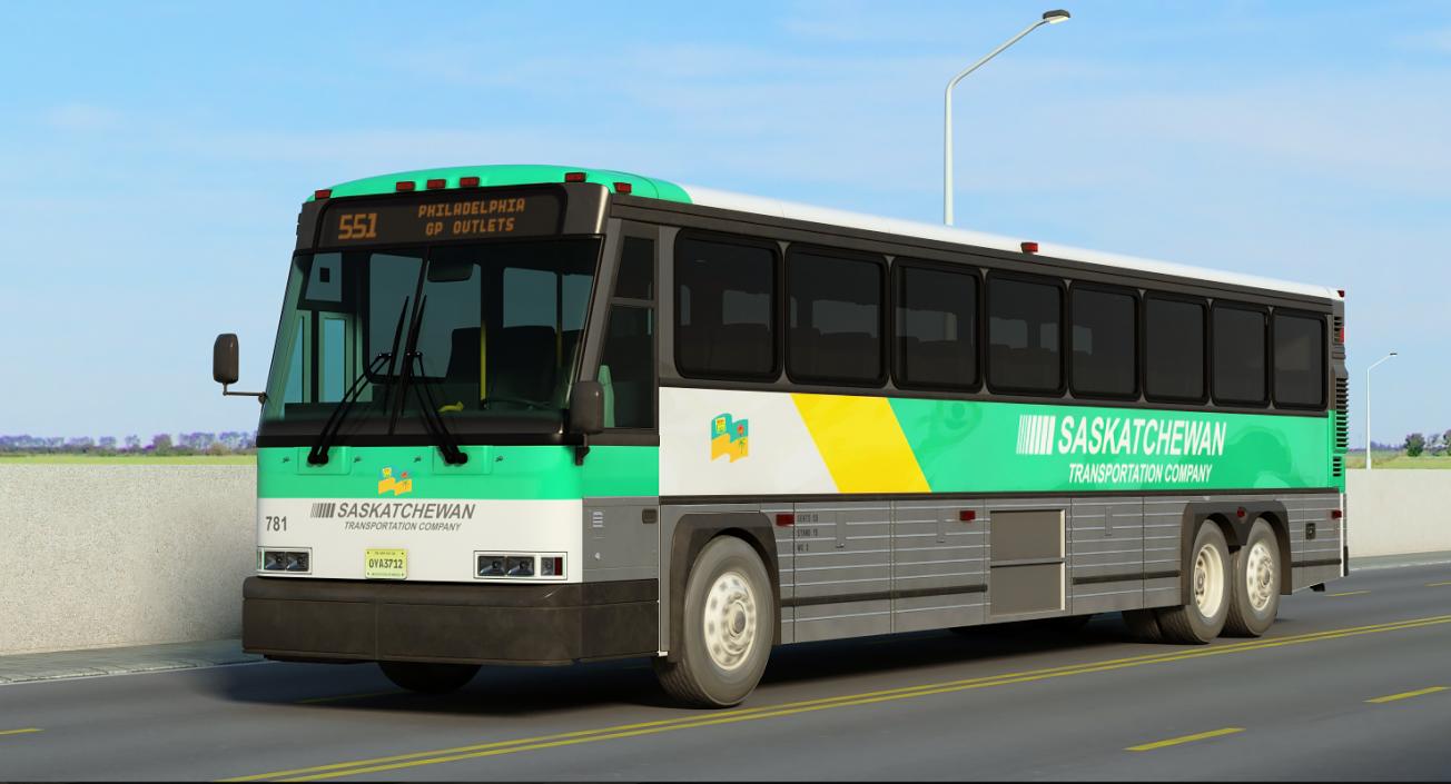 3D Intercity Bus MCI 102DL3 Rigged