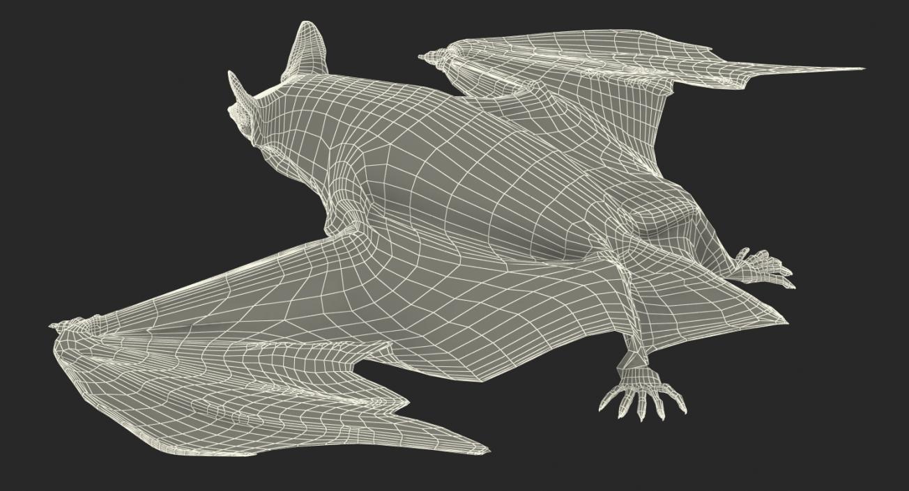 3D Flying Bat 2 with Fur