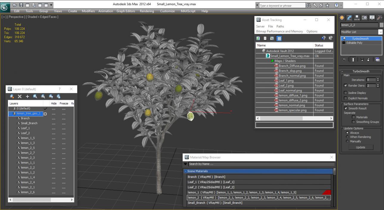 3D Small Lemon Tree