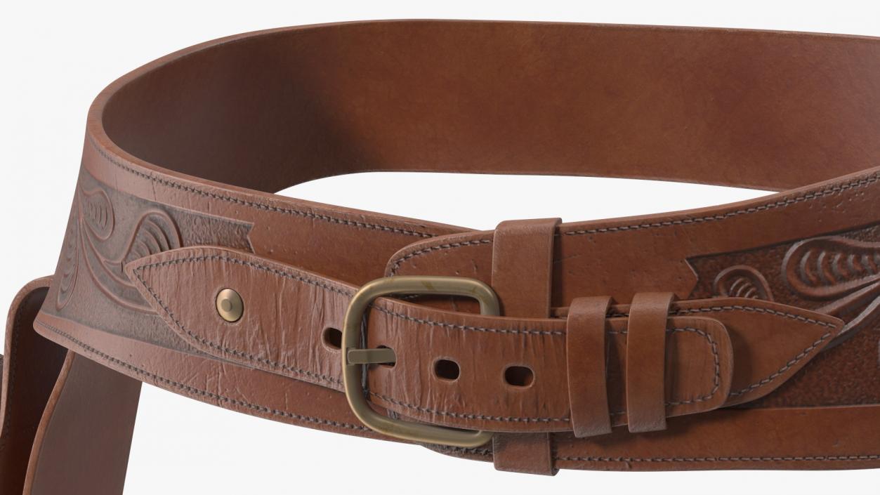 3D Leather Double Gun Belt model