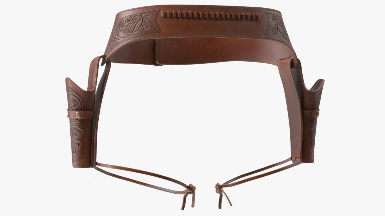 3D Leather Double Gun Belt model