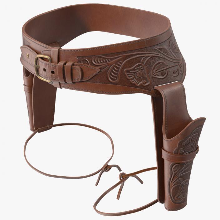 3D Leather Double Gun Belt model