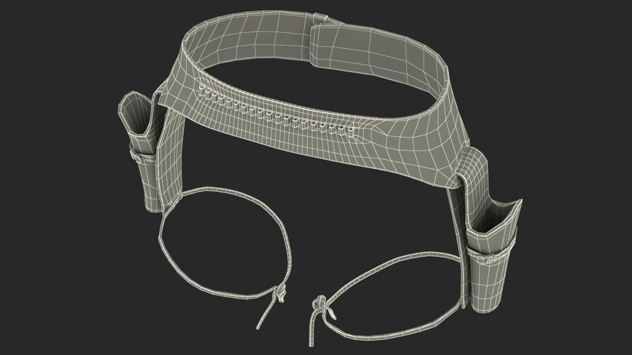 3D Leather Double Gun Belt model