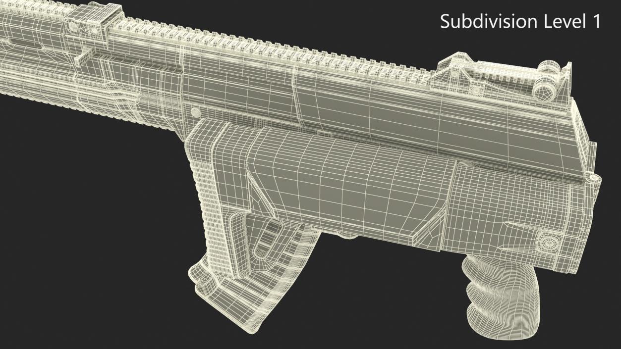 3D model AK-12 2011 Variant with Folded Stock Old