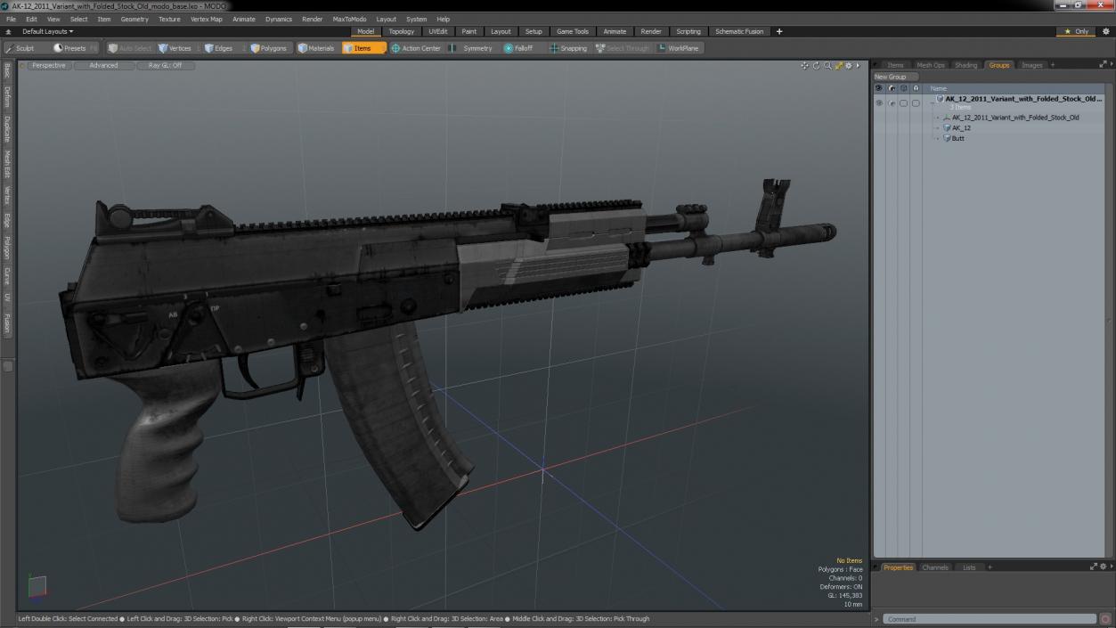 3D model AK-12 2011 Variant with Folded Stock Old