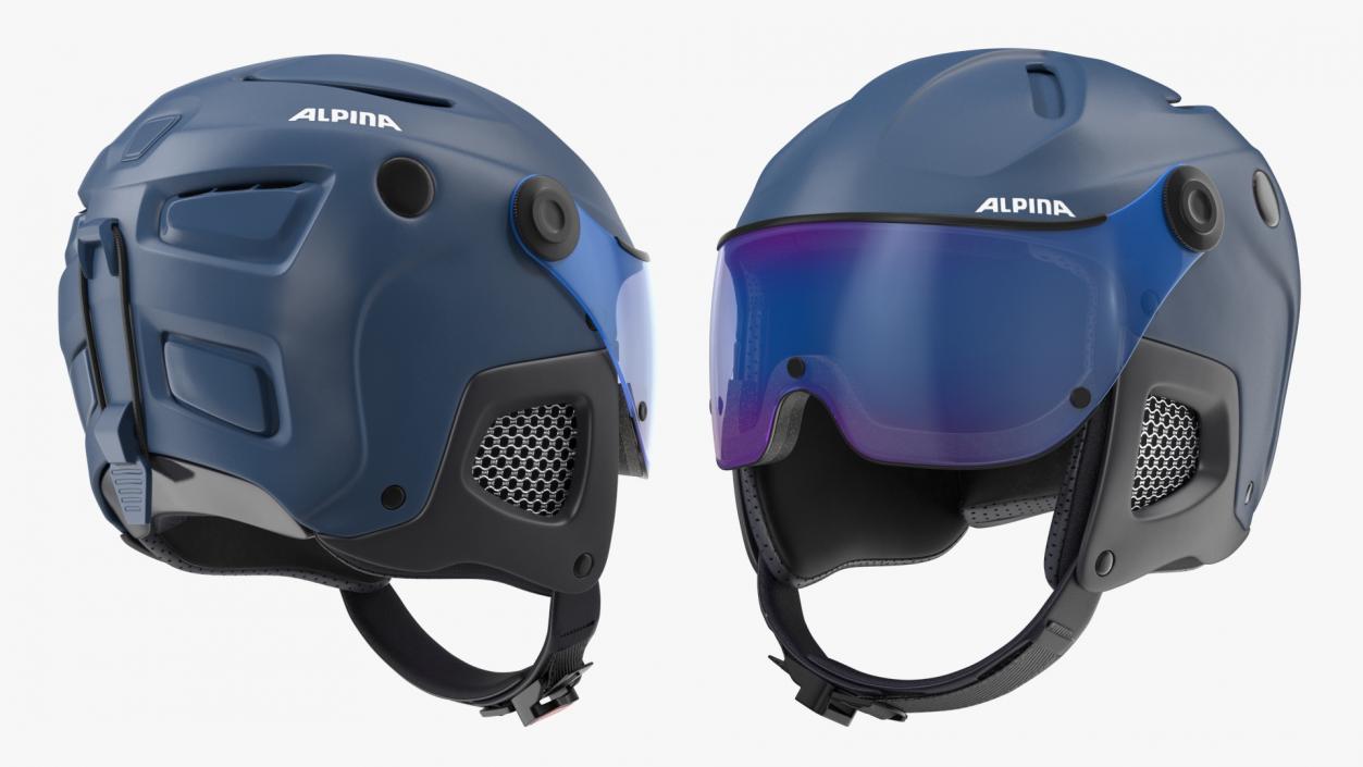 Ski Snow Helmet Alpina Blue 3D