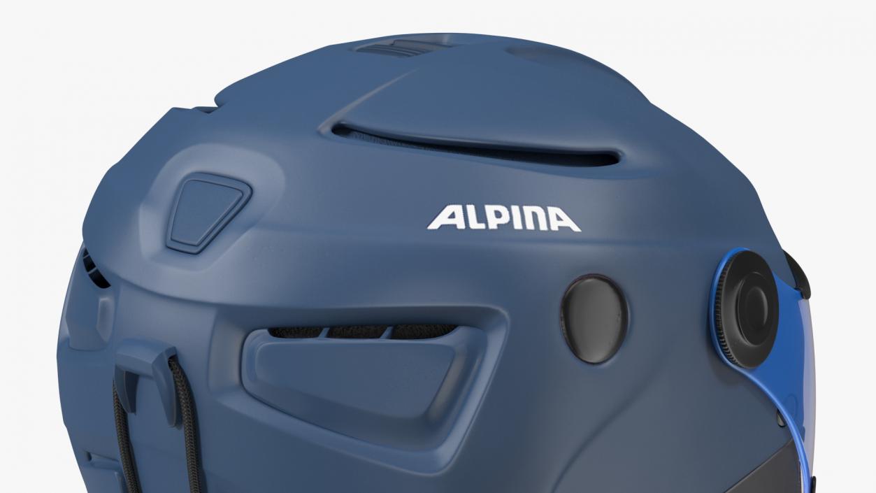 Ski Snow Helmet Alpina Blue 3D