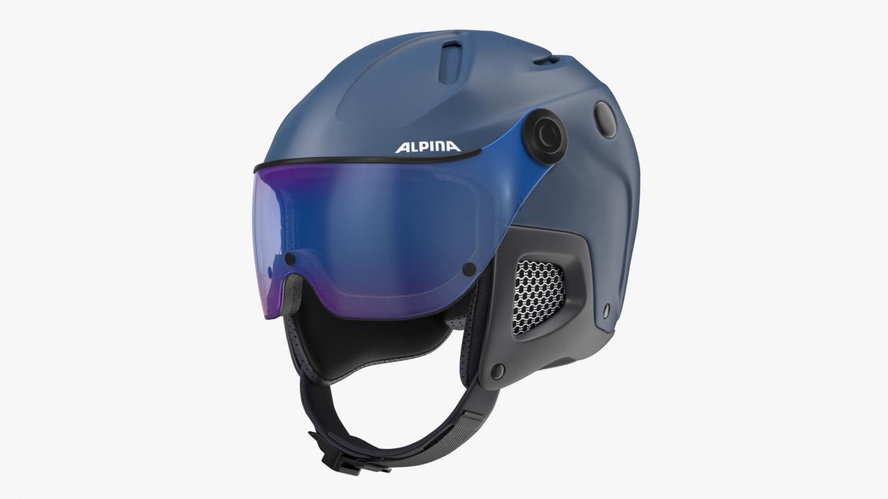 Ski Snow Helmet Alpina Blue 3D