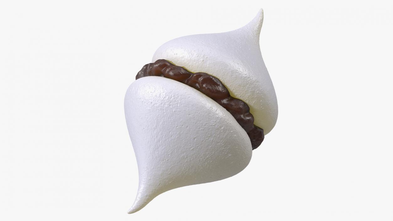 Smooth Meringue White with Chocolate Filling 3D model