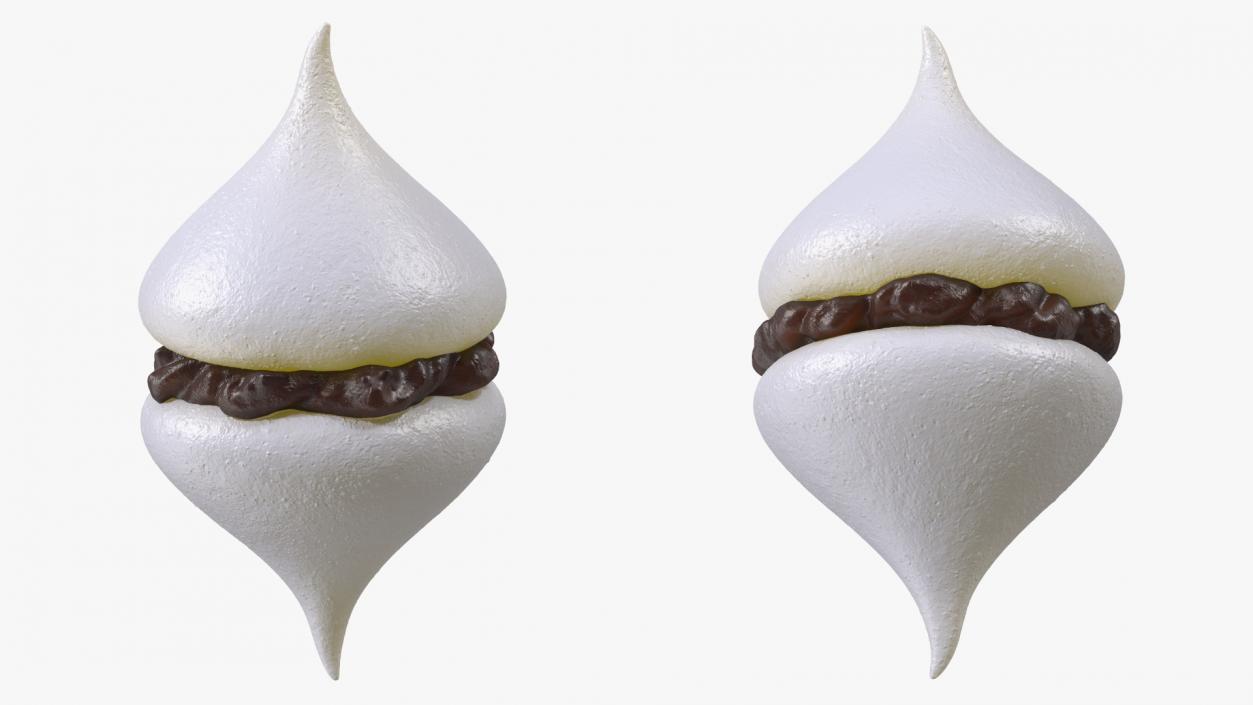 Smooth Meringue White with Chocolate Filling 3D model