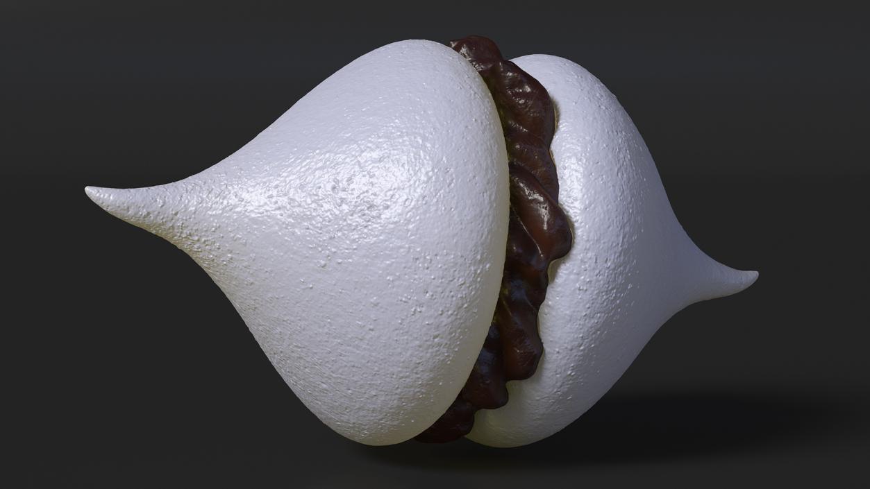 Smooth Meringue White with Chocolate Filling 3D model