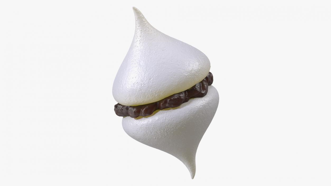 Smooth Meringue White with Chocolate Filling 3D model