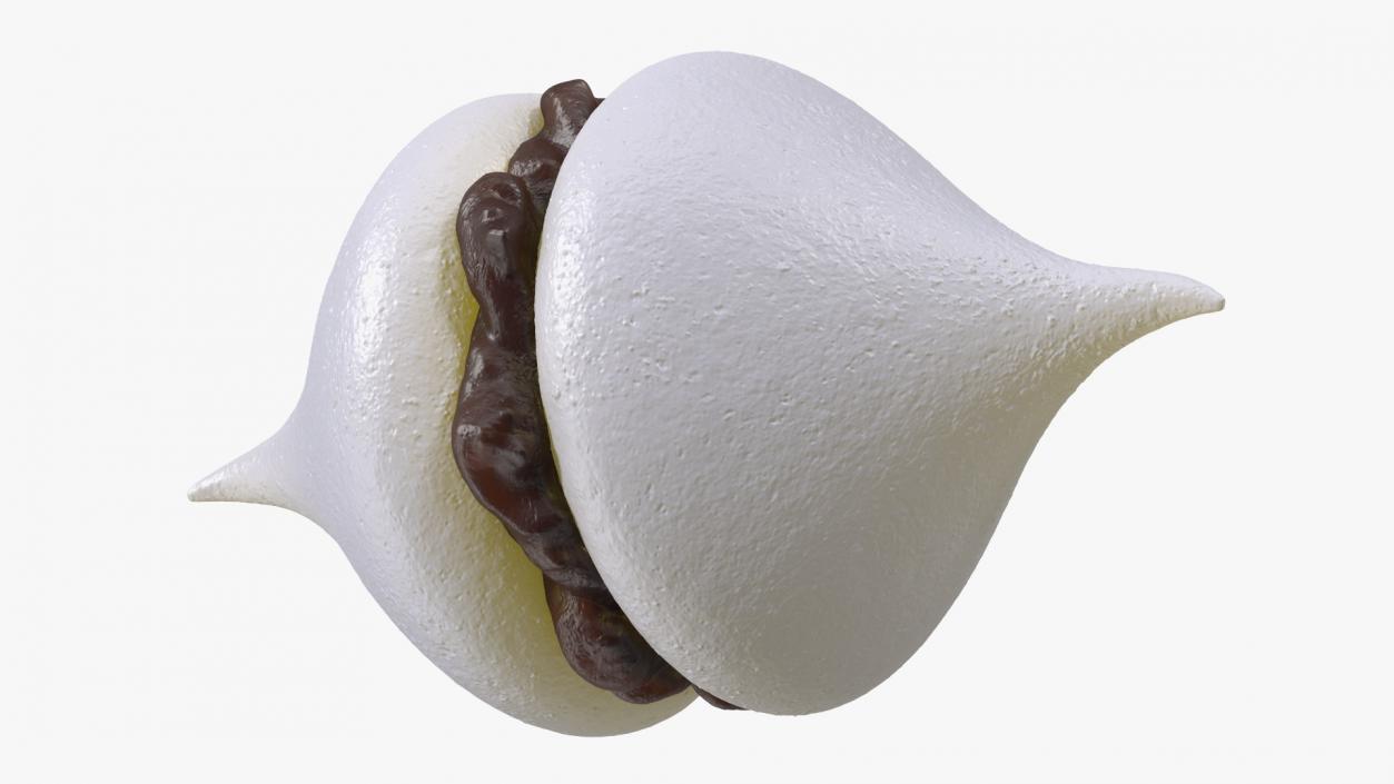 Smooth Meringue White with Chocolate Filling 3D model