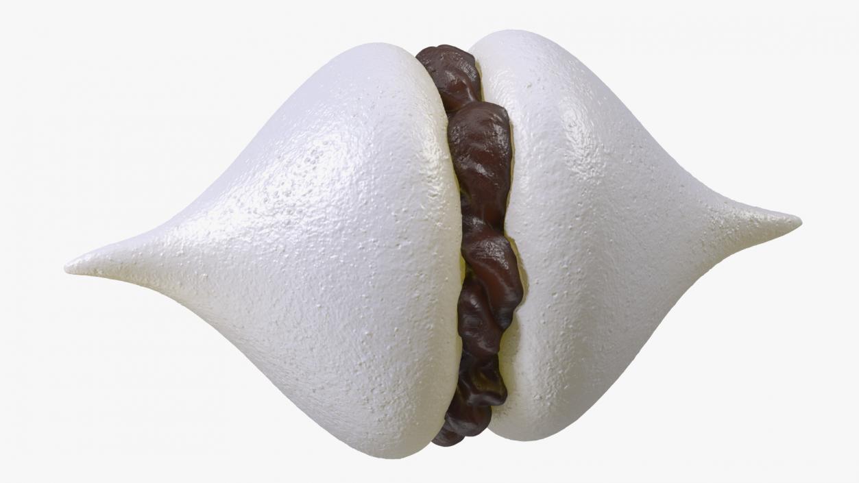 Smooth Meringue White with Chocolate Filling 3D model