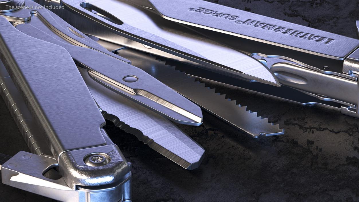 3D model Leatherman Surge Multitool Silver Rigged