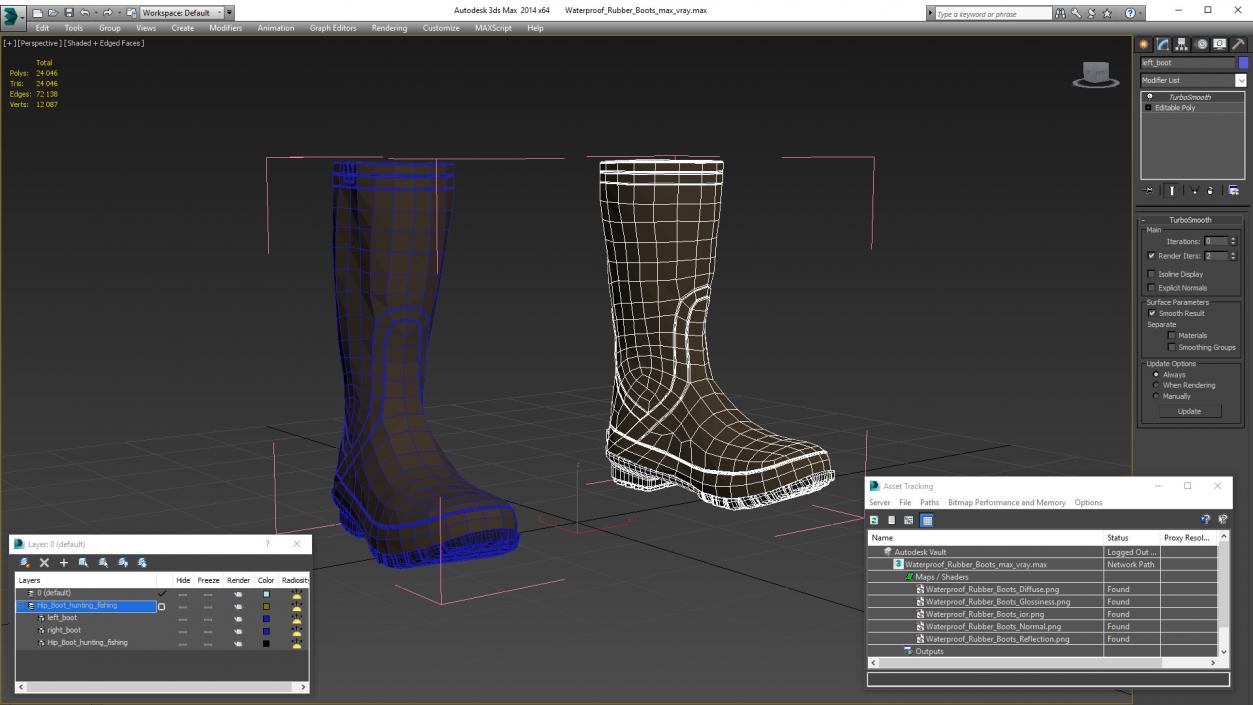 3D Waterproof Rubber Boots model