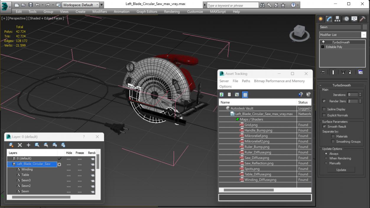 3D Left Blade Circular Saw model