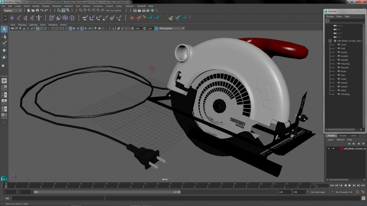 3D Left Blade Circular Saw model