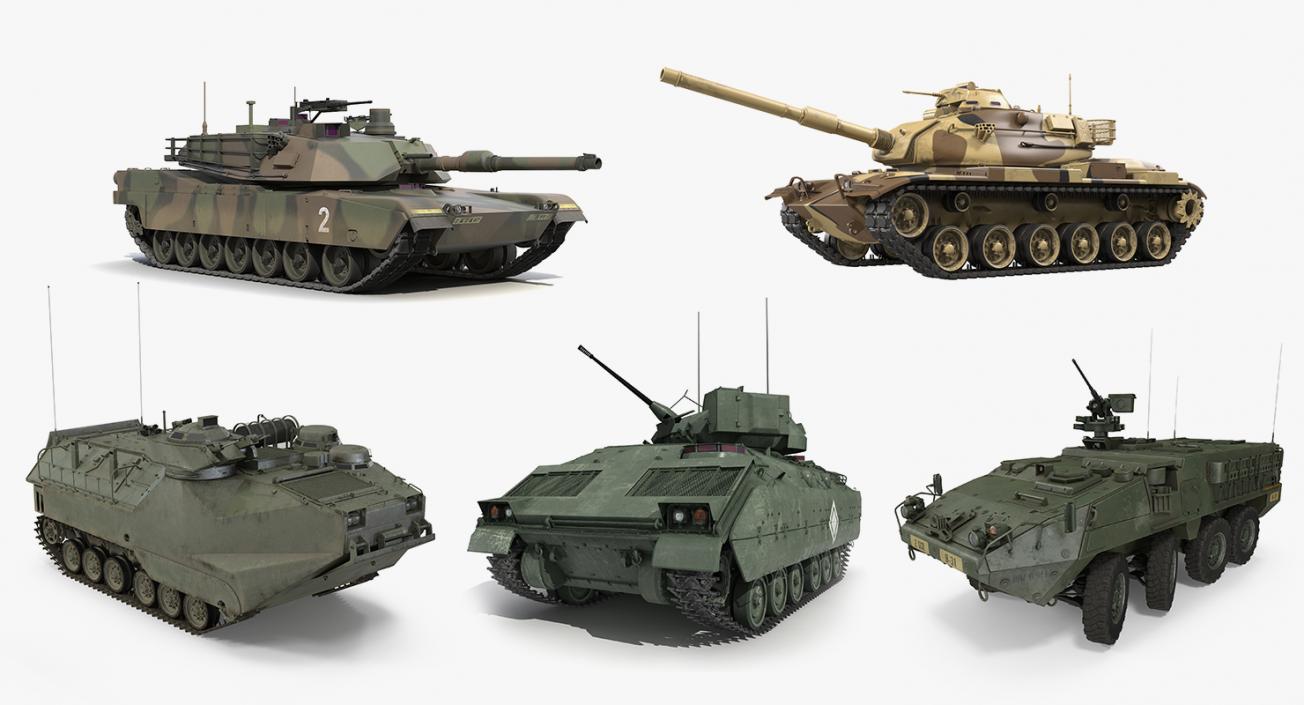 3D Rigged US Tanks Collection