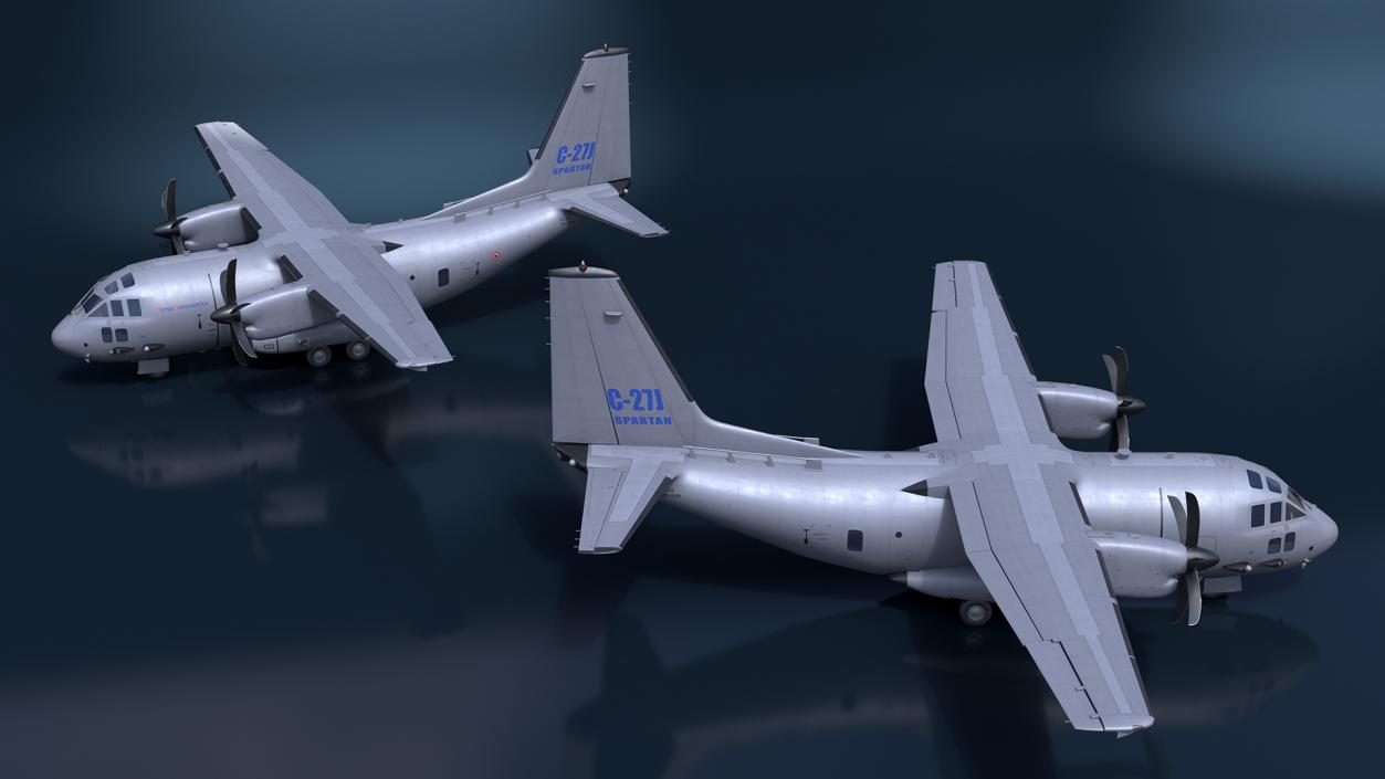 Alenia C-27J Spartan Grey Rigged 3D