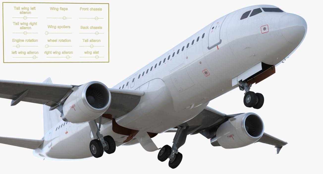 3D Airbus A320 Generic Rigged