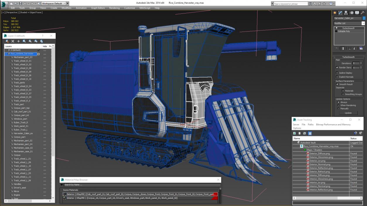 Rice Combine Harvester 3D