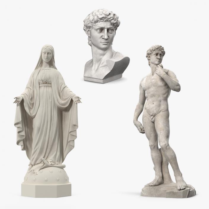 3D Stone Statues Collection 2