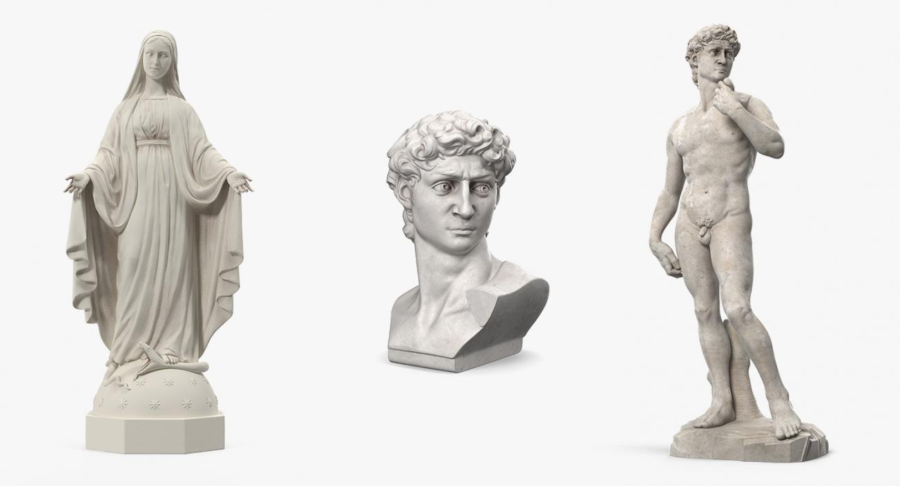 3D Stone Statues Collection 2