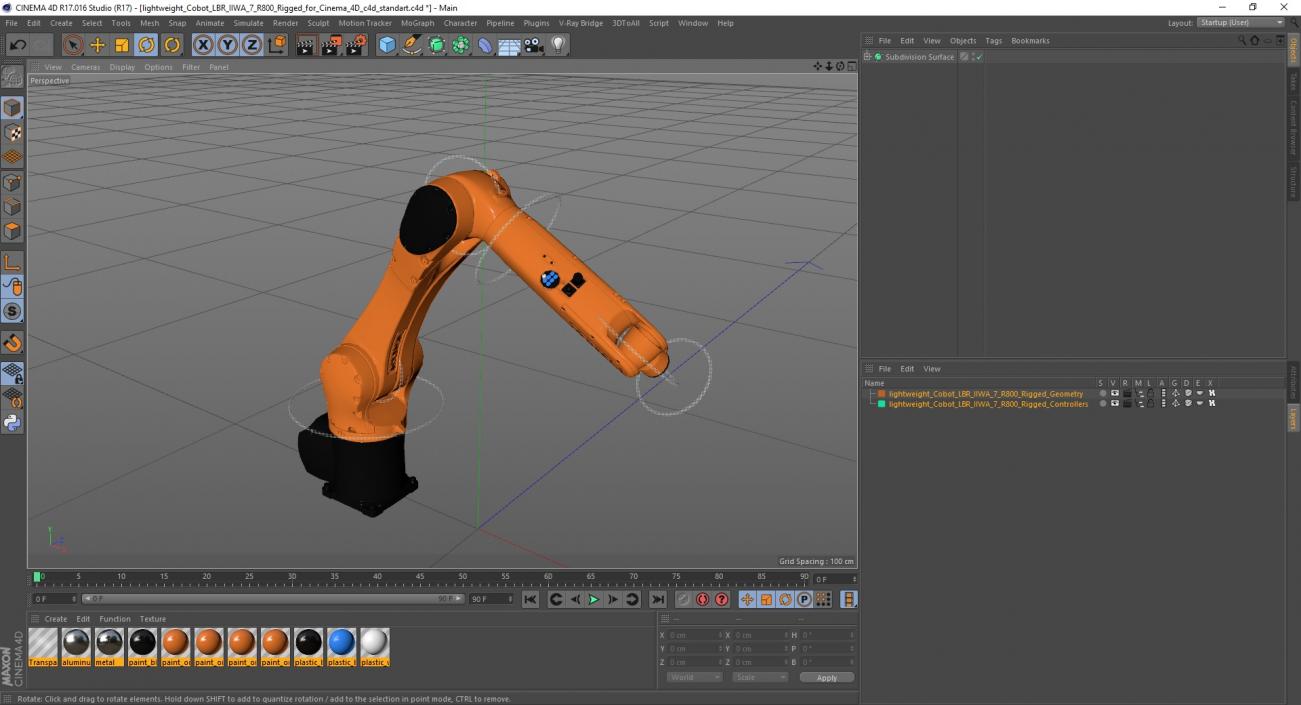 Lightweight Cobot LBR IIWA 7 R800 Rigged for Cinema 4D 3D model