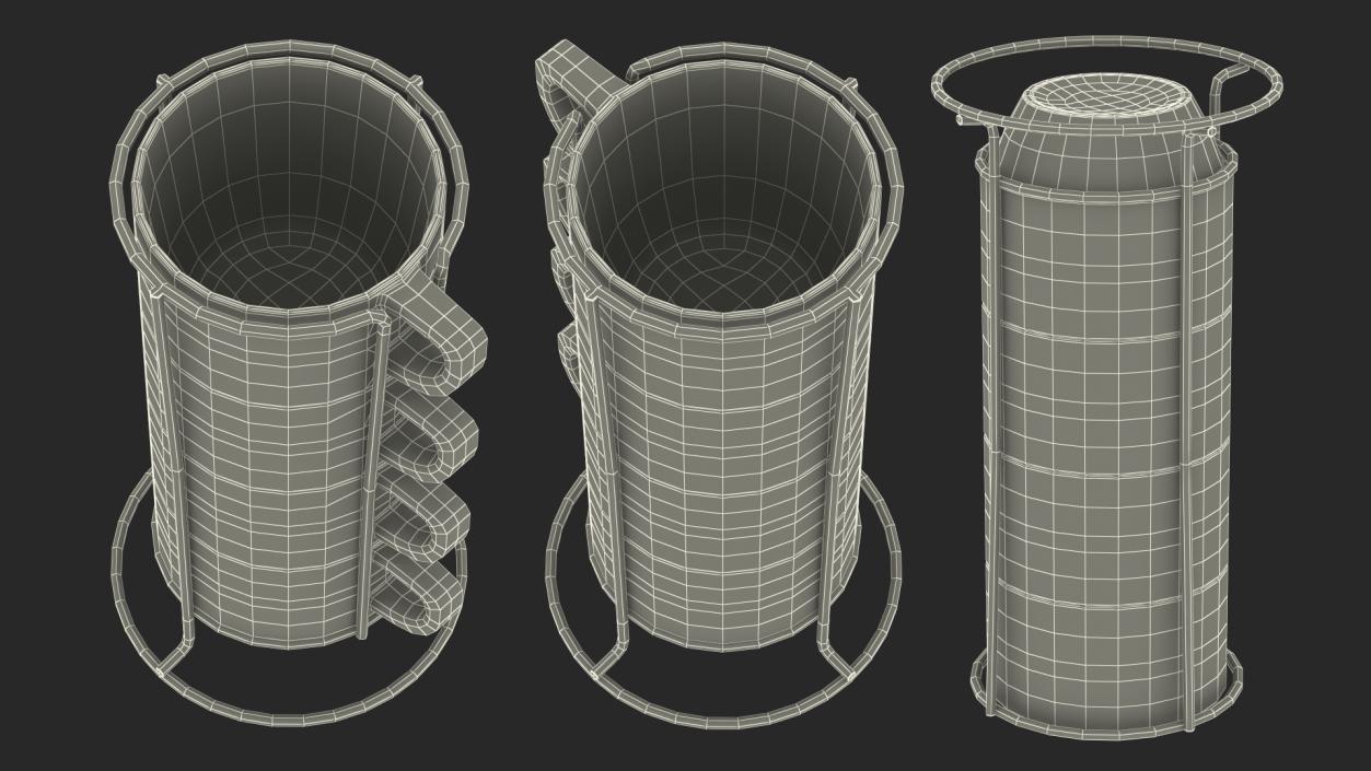 3D Holders with Mugs Collection model