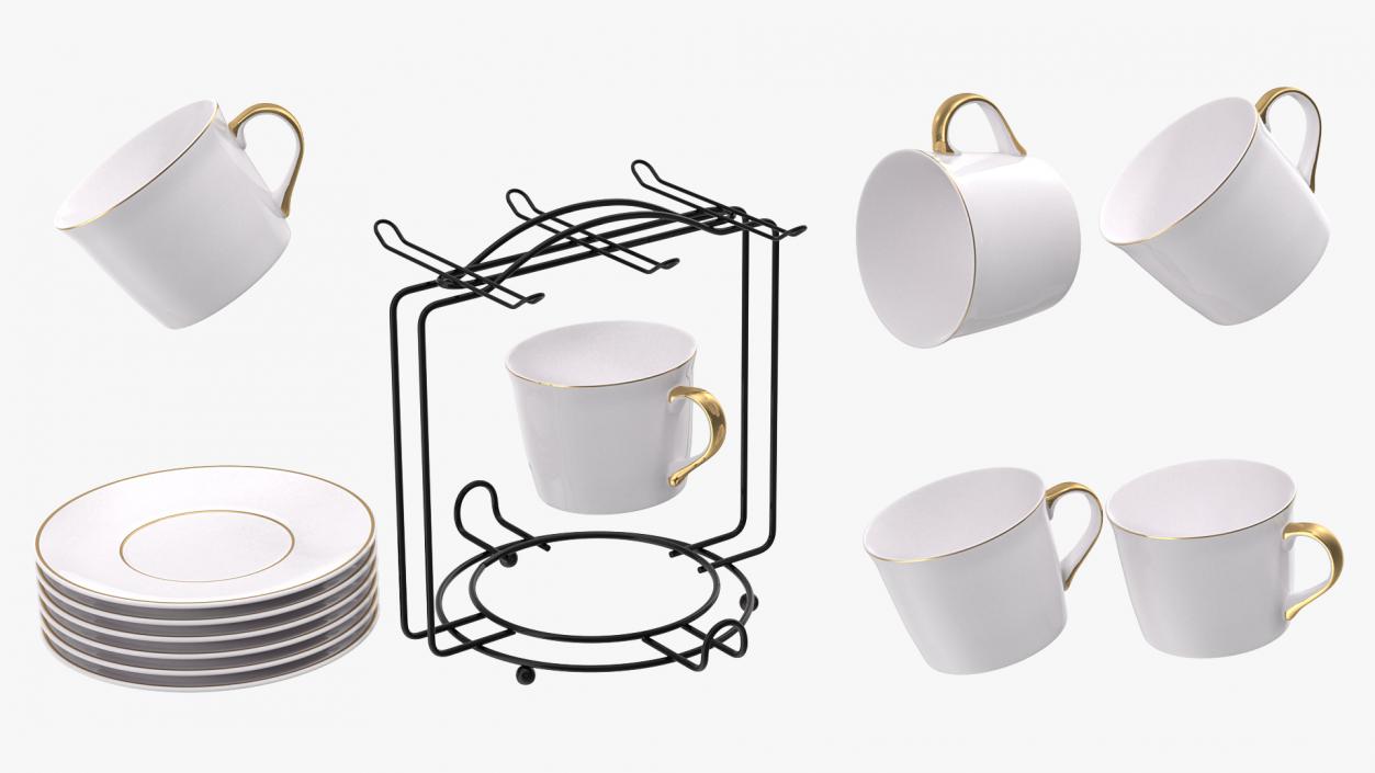 3D Holders with Mugs Collection model