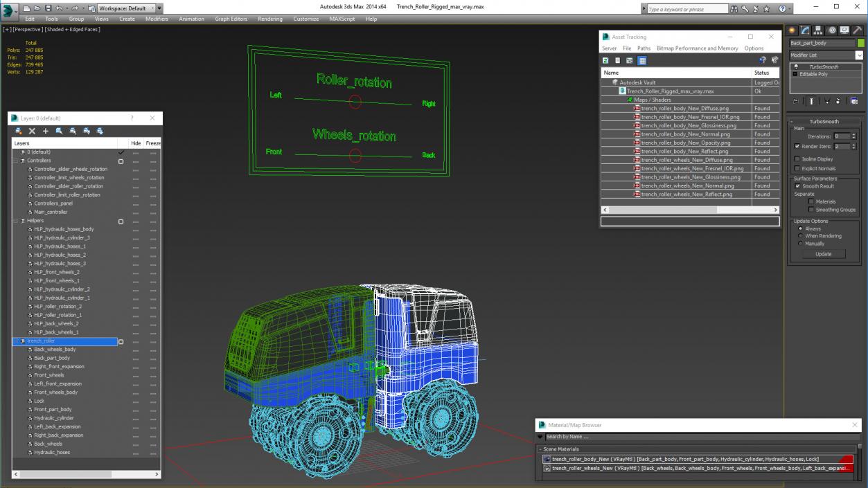 3D model Trench Roller Rigged