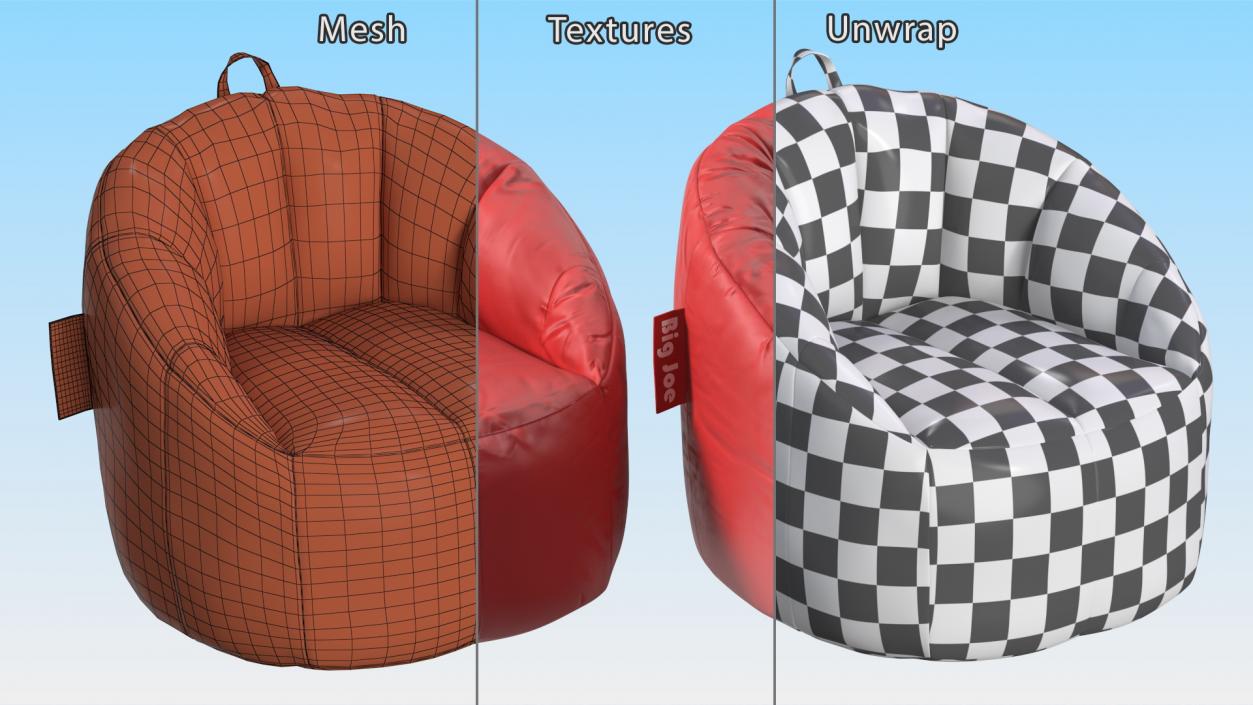 Sack Chair Big Joe Red 3D