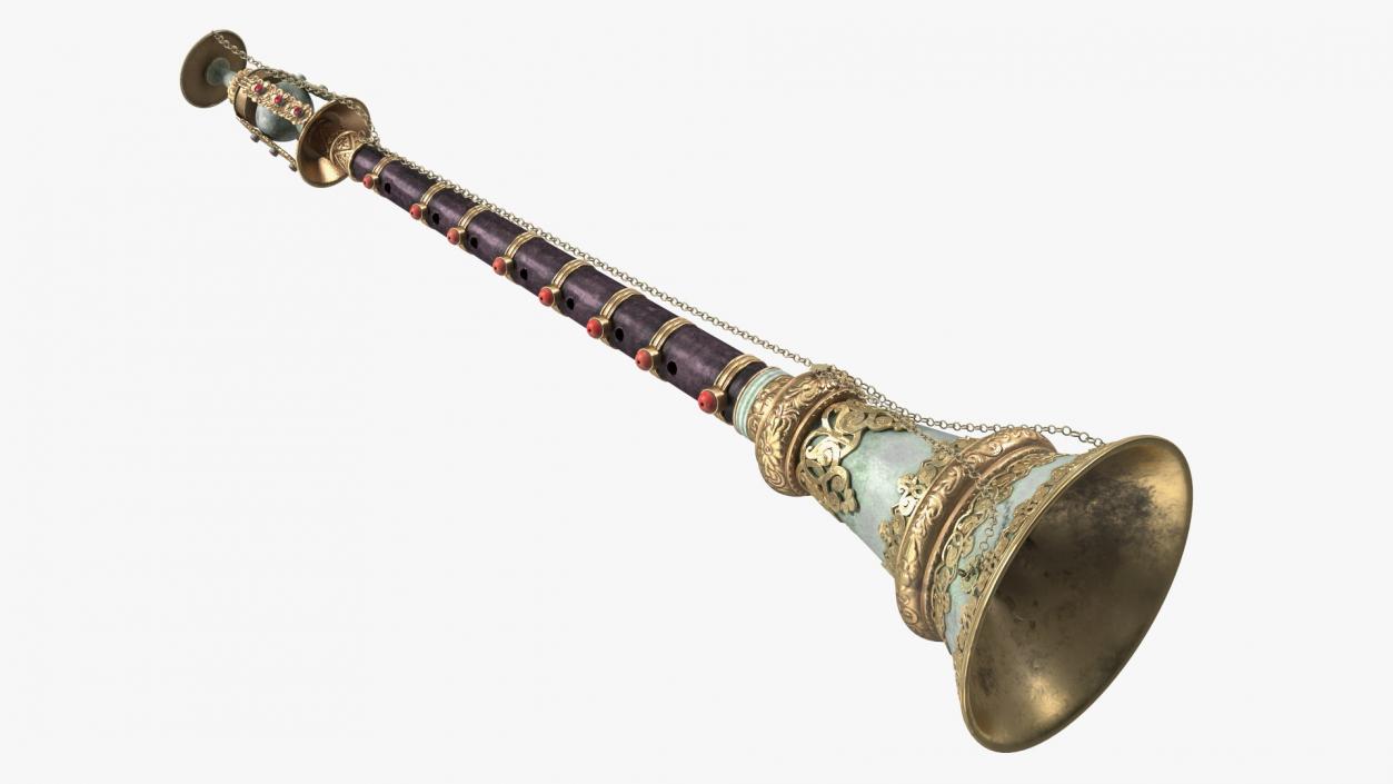 3D Traditional Woodwind Instrument Gyaling Old model