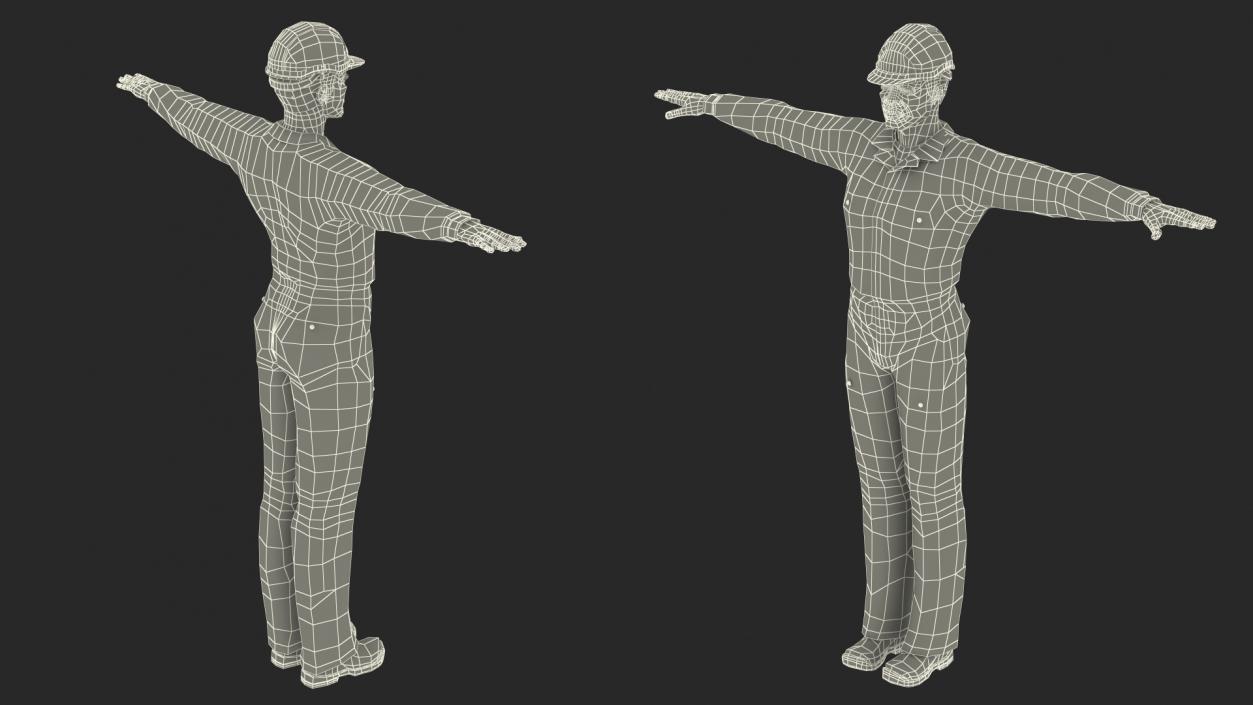 3D African American Rescuer T Pose