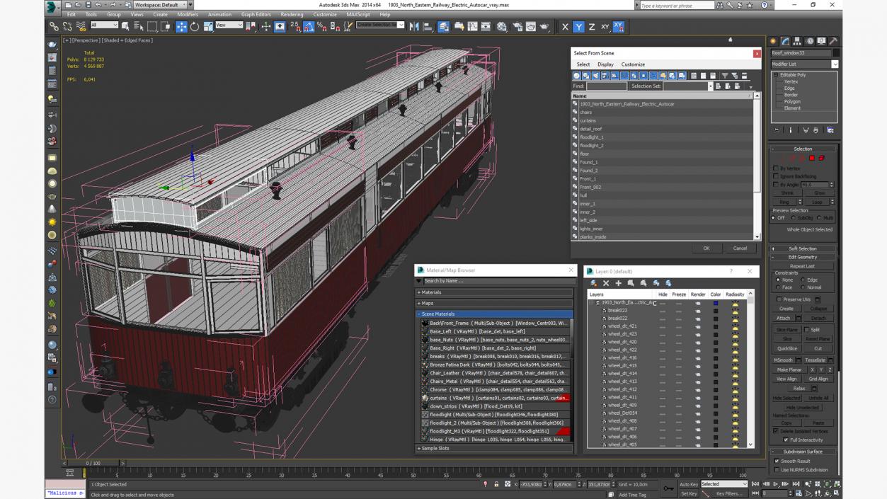 3D 1903 North Eastern Railway Electric Autocar model